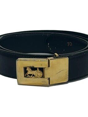 Celine | Accessories | Celine Triomphe Leather Black Belt  display picture 2